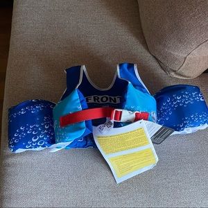 Speedo splash jammer life jacket vest/blue shark kids